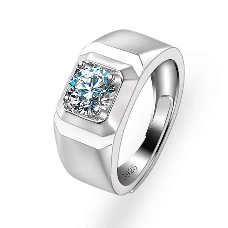 Moissanite Classic Six-claw 1 Karat Open Rings