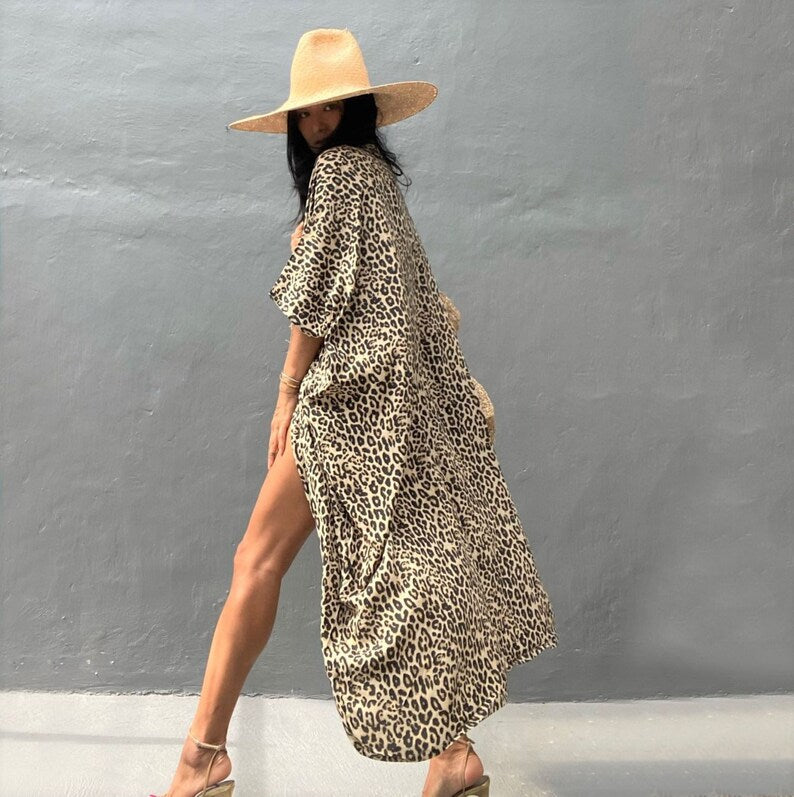 Casual, Beach Cover Up (Yellow Leopard) - Lena™ - Lena